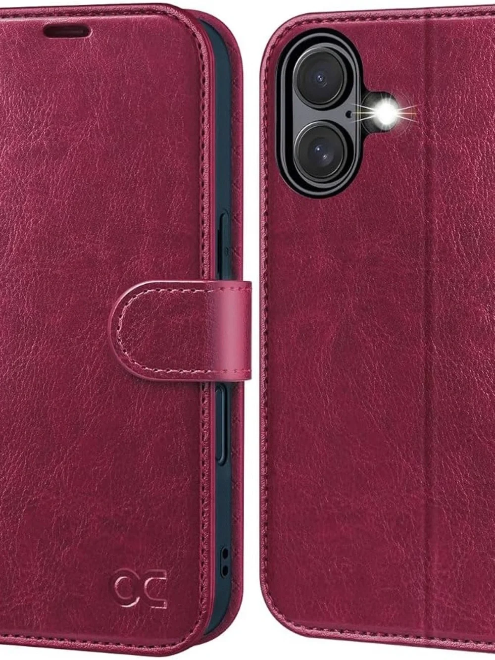 Premium Magenta Wallet Phone Case with Card Slots - iPhone 16 compatible